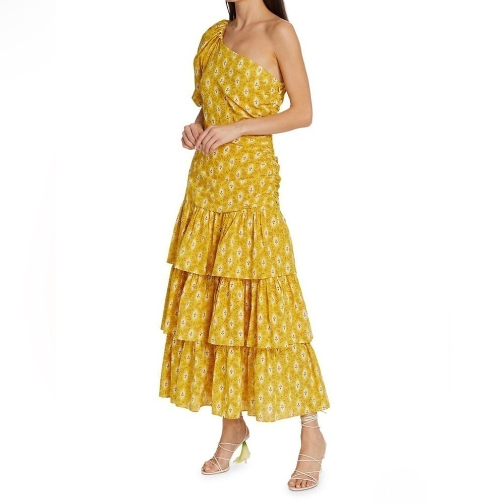 NWT Veronica Beard One Shoulder Virginia Sun Yellow size 0 - Picture 3 of 11